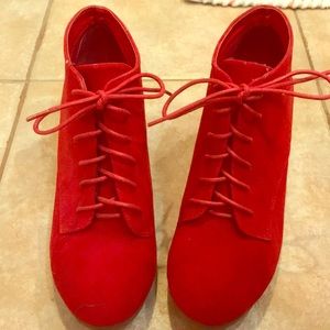 Red Suede Booties!!